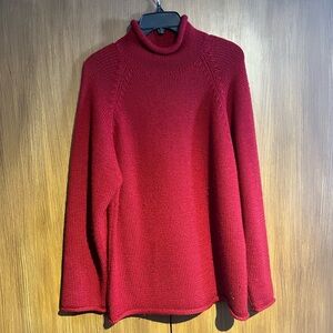 J Crew 100% wool red turtleneck Women's Sweater size S